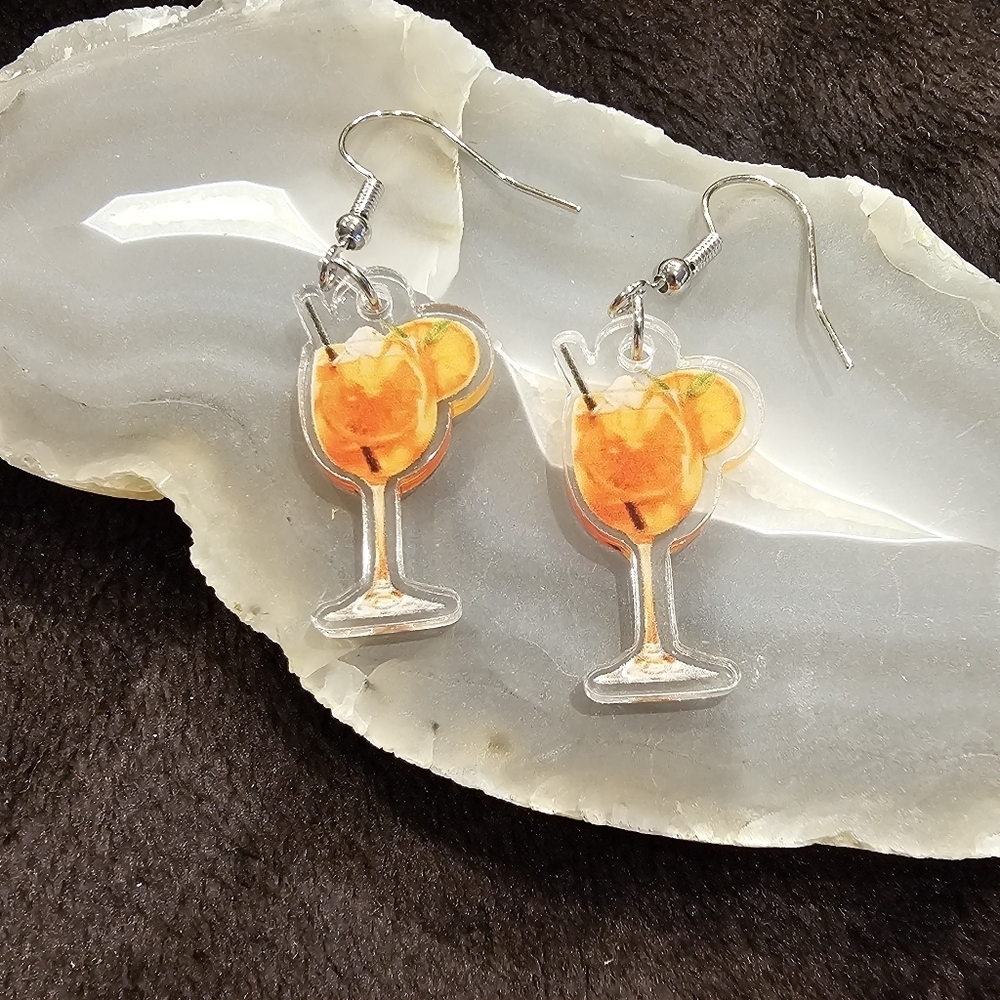 💥4 for $25💥 Aperol Spritz Drop Earrings